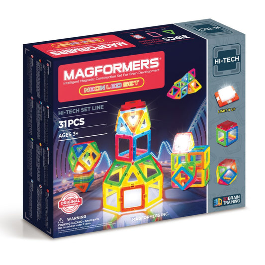 Magformers Neon Led Set - Lumini de Neon, 31 piese