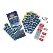 A légi társaság: Turbulencia kiegészítő tartalma – küldetéskártyák, jelölők és új játékelemek az izgalmasabb repülős kalandokhoz.