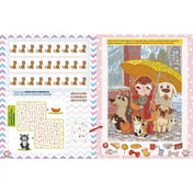 Kiscicát szeretnék könyv - belső oldal játékos feladatokkal: Különböző játékos feladatok, mint például útvesztők és képrejtvények, gyerekeknek.