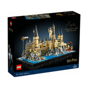 A LEGO Harry Potter Roxfort kastély és környéke (76419) készlet doboza, sötétkék háttéren a megépített diorámával, bal alsó sarokban LEGO és Harry Potter logóval.