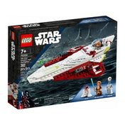 A LEGO Star Wars 75333-as szett doboza, melyen a Jedi Starfighter akcióban látható az esőáztatta Kamino bolygó hátterével és a három mellékelt figura illusztrációjával.