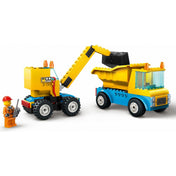 LEGO City Camioane de constructie si macara cu bila pentru demolari 60391, 235 piese