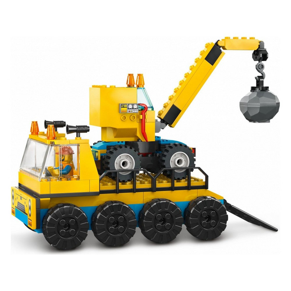 LEGO City Camioane de constructie si macara cu bila pentru demolari 60391