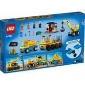 LEGO City Camioane de constructie si macara cu bila pentru demolari 60391, 235 piese