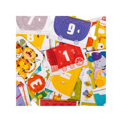 A Trenuletul Cifrelor puzzle darabjai, színes vagonokkal és számokkal, melyek segítenek a számok és mennyiségek tanulásában.