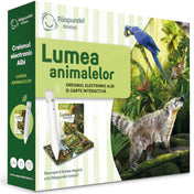Răspundel Istetel – Lumea animalelor doboz dzsungel illusztrációval és interaktív tollal.