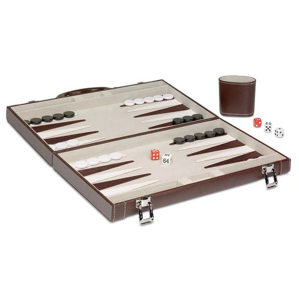 Joc Table/Backgammon premium în geantă de piele