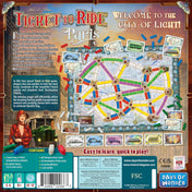 A Ticket to Ride: Paris doboz hátoldala, a játéktáblával és a francia főváros útvonalaival.