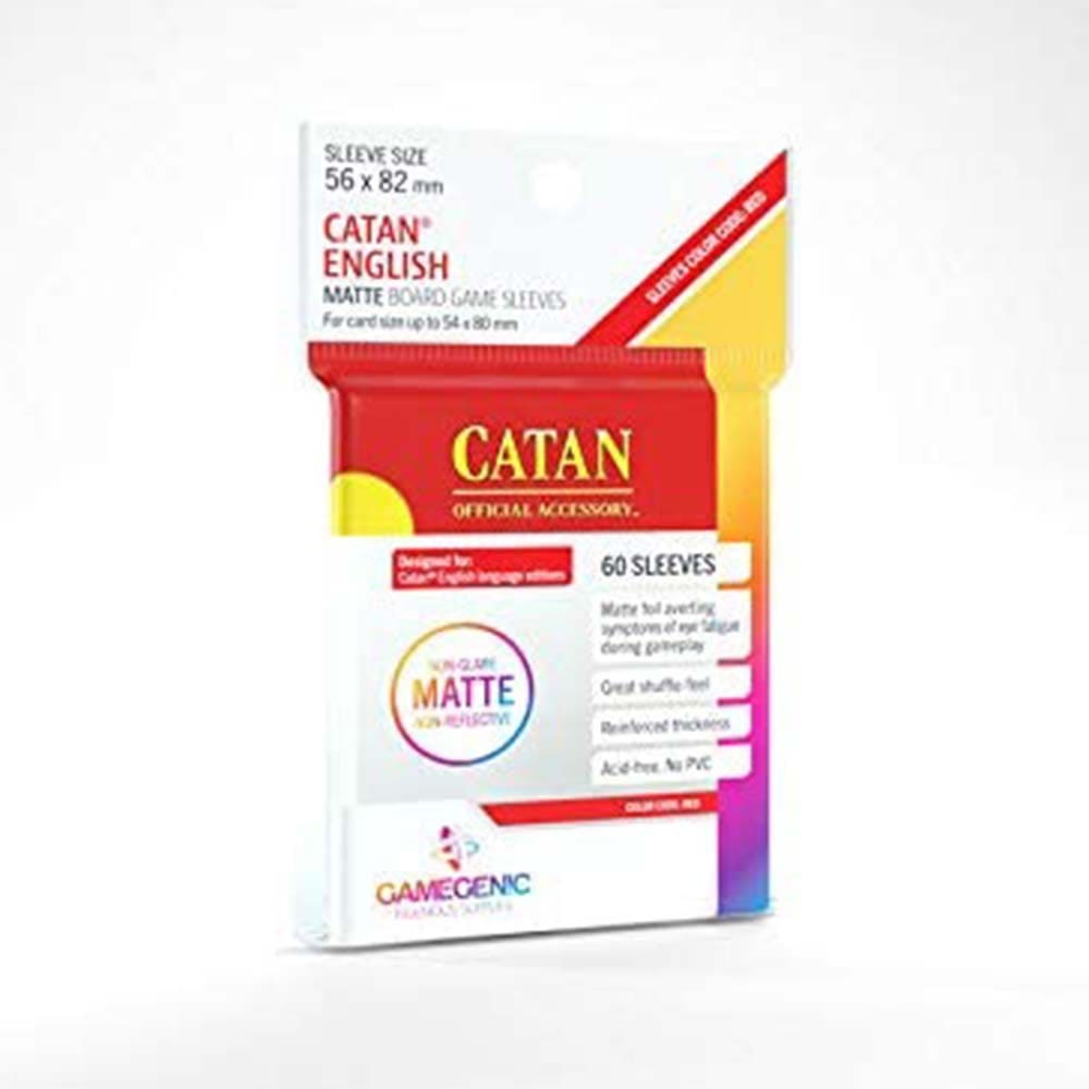 Gamegenic - MATTE Catan-Sized Sleeves 56 x 82 mm - Clear (50 Sleeves)