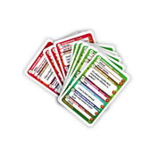 A Collectives 9 játék színes, kétoldalas kártyái, tele vicces és gondolkodtató feladatokkal.