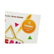 A Csak Egy társasjáték dobozának oldalsó részlete, amelyen az „Új kiadás! 550 vadonatúj szóval” felirat látható narancssárga körben.