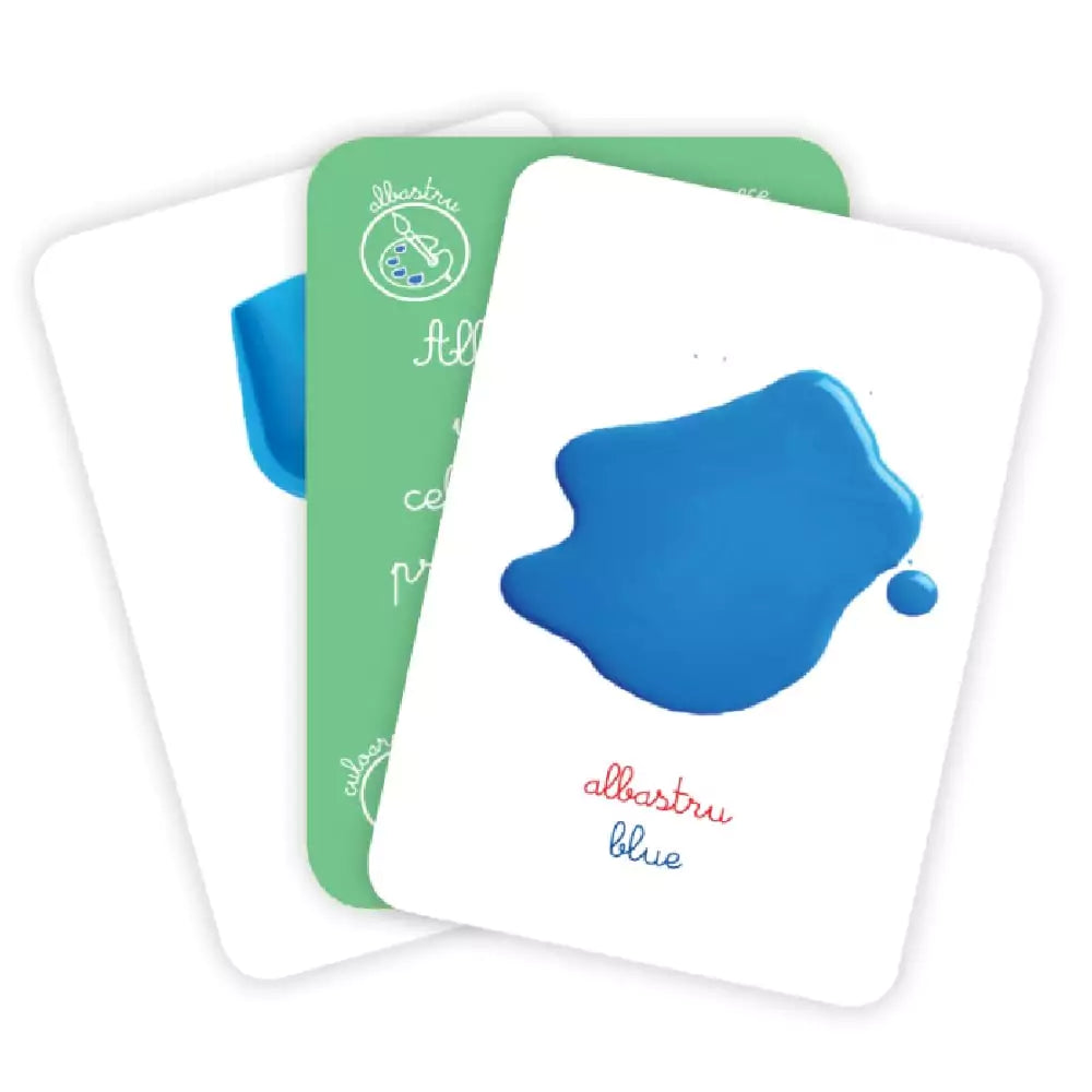 Culori - Joc Educativ Montessori Cărți cu culoare albastur
