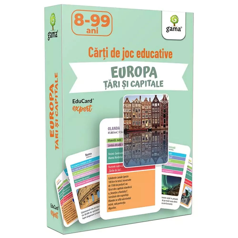 Europa. Țări şi capitale - joc educativ cutie