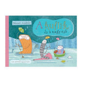 A kuflik és a nagy eső gyerekkönyv borítója, Dániel András rajzaival. A kuflik vízben eveznek és esernyőkkel védik magukat az esőtől. Balra egy narancssárga kufli levelet tart, középen egy csíkos kufli evez, jobbra egy kék ruhás kufli csónakázik. A borító vidám, esős hangulatot áraszt.