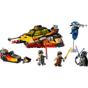 LEGO Star Wars: Force Burner hósikló 75414 teljes készlet – A készlet összes eleme: hósikló, motorbicikli, STAP és három minifigura fénykardokkal.