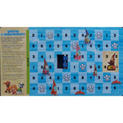 "Mancs Őrjárat: Pörgess és játssz! Együtt a csapat! – Mentsd a szörfösöket! társasjáték tábla, kék háttérrel, számmezőkkel és figurákkal."