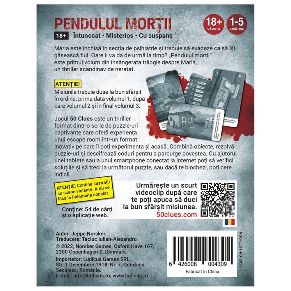 50 Clues: Pendulul Mortii, joc de societate în limba română