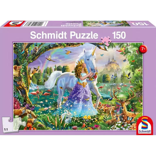 Puzzle Schmidt: Printesa, unicornul si castelul, 150 piese
