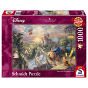 Puzzle Schmidt: Thomas Kinkade Beauty and the Beast doboza, amely 1000 darabos prémium minőségű kirakót tartalmaz a Disney klasszikus mese alapján.