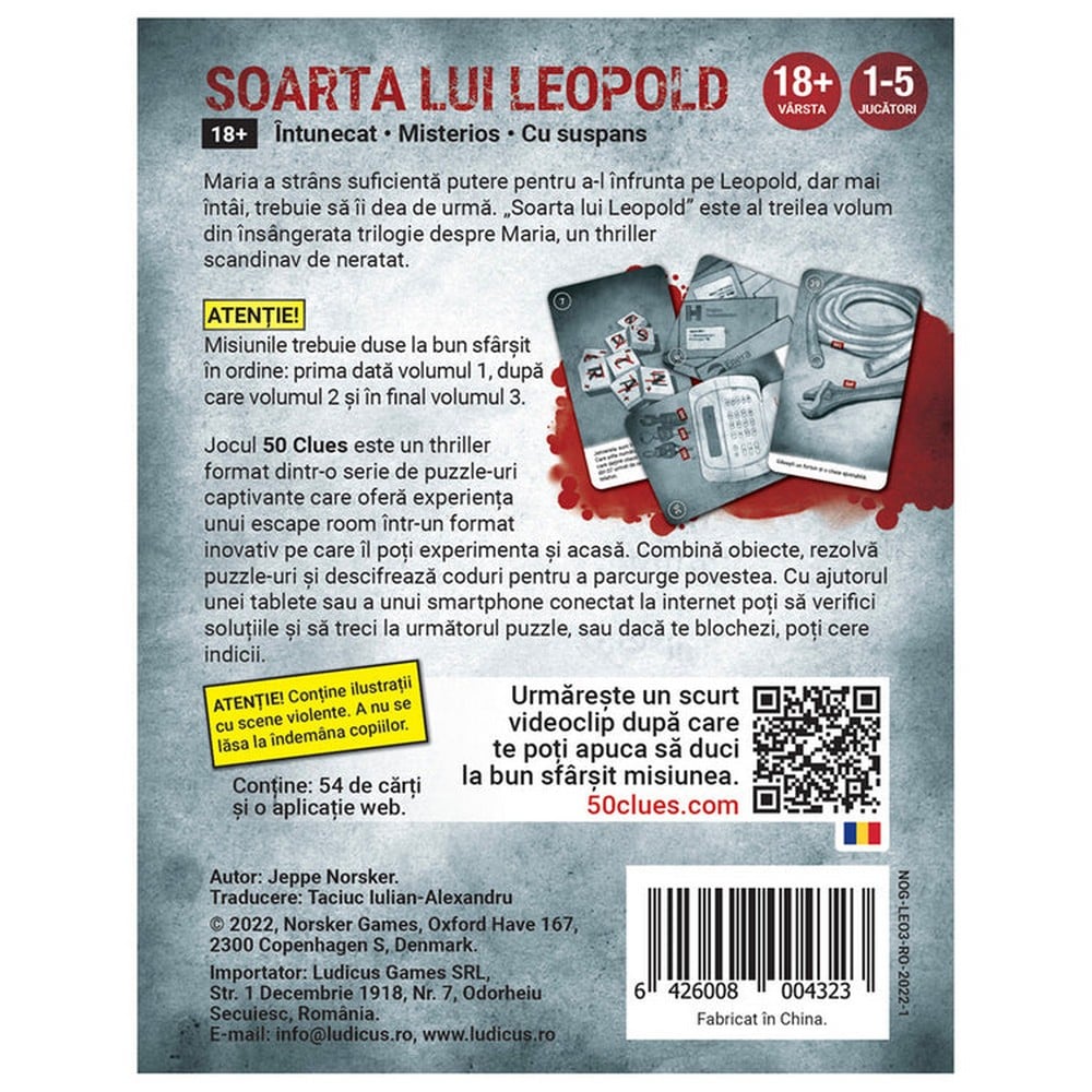 50 Clues: Soarta lui Leopold, joc de societate în limba română