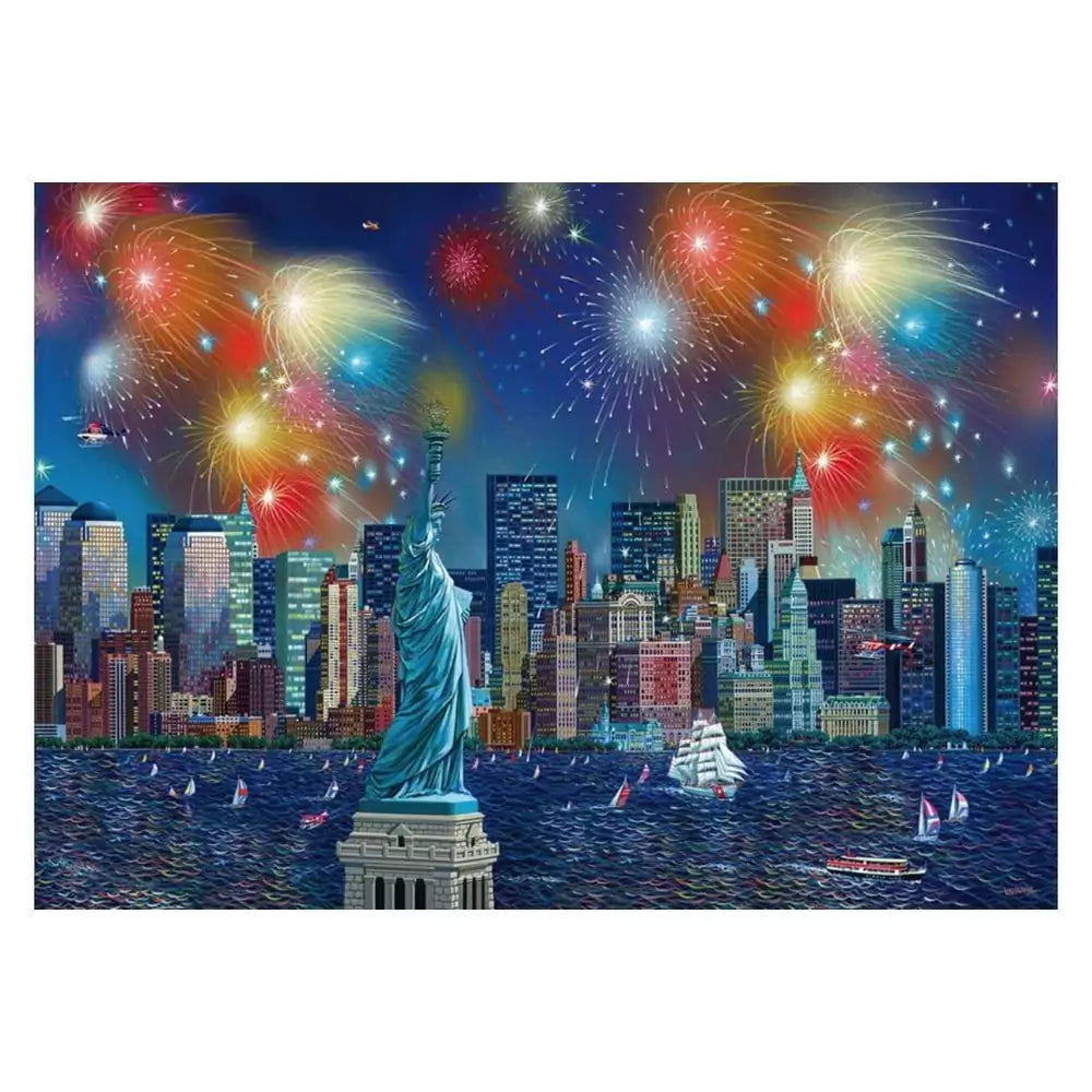 Puzzle Schmidt: Statue of Liberty with fireworks, 1000 piese