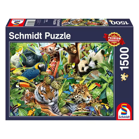 Puzzle Schmidt: Regatul colorat al animalelor, 1500 piese
