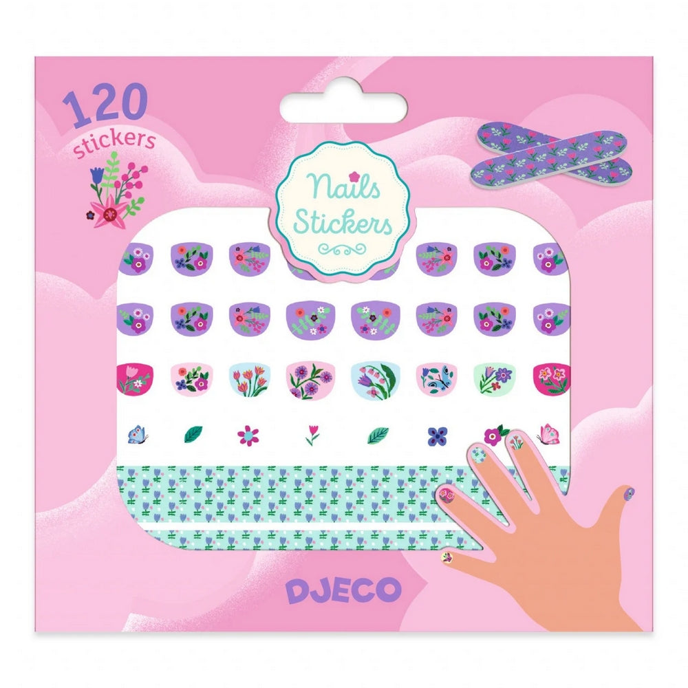 Djeco - Flori - Set de autocolante pentru unghii