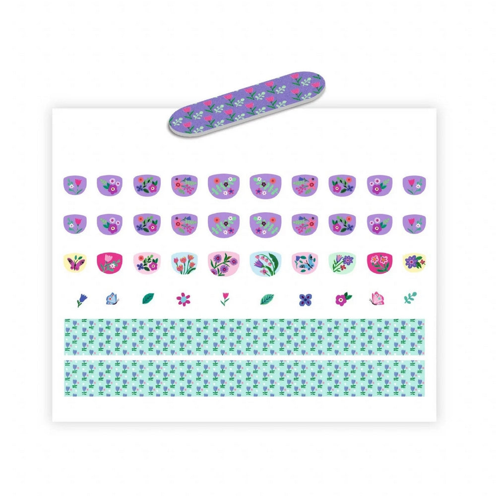 Djeco - Flori - Set de autocolante pentru unghii