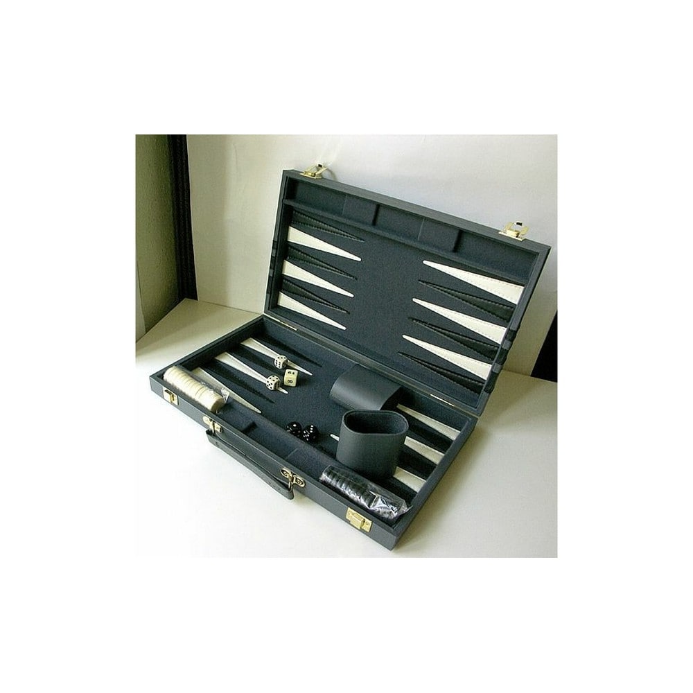 Valiză table gri cu negru, dimensiunea 38 cm