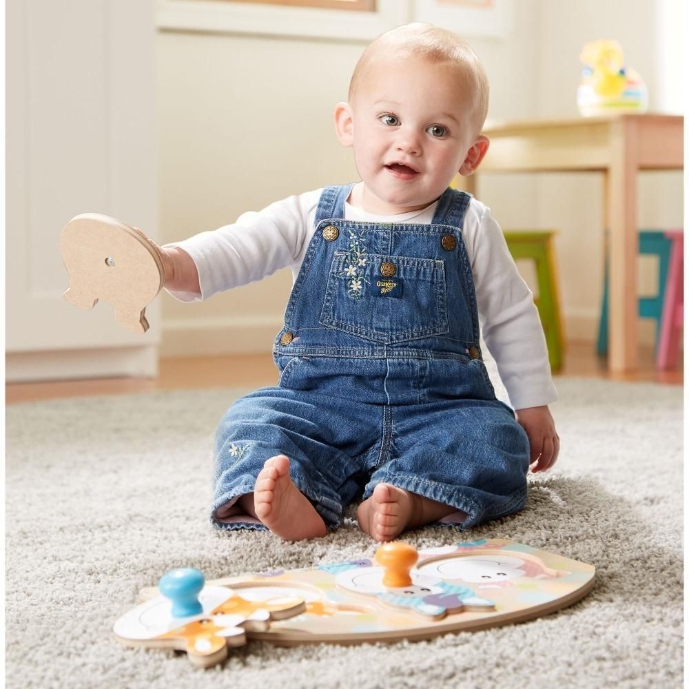Melissa & Doug First Play Wooden Jumbo Knob Farm Animal Puzzle