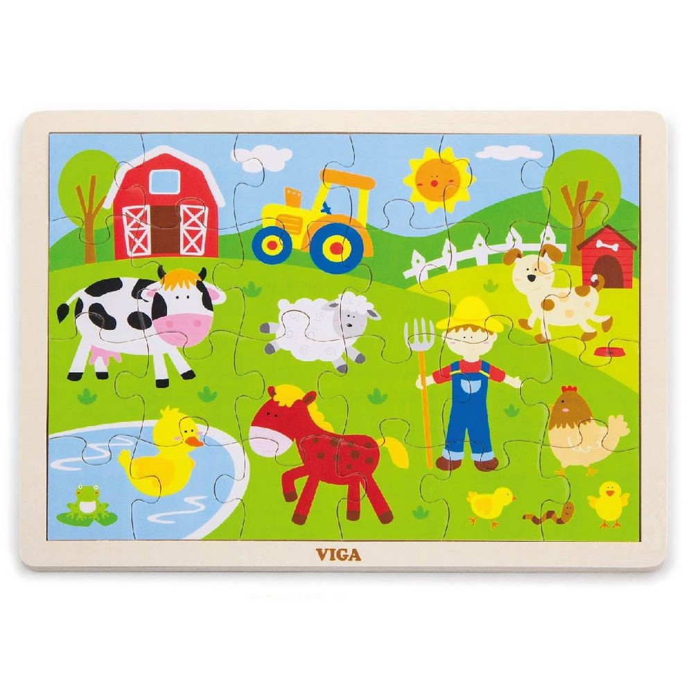 Puzzle din lemn animale de la fermă, Viga