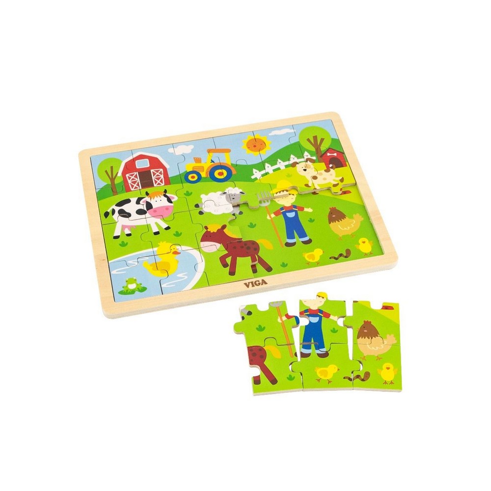 Puzzle din lemn animale de la fermă, Viga