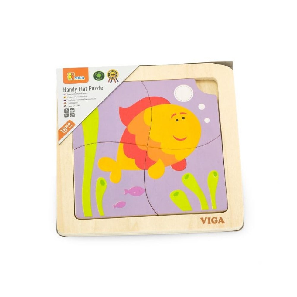 Puzzle din lemn din 4 piese mari - pește, Viga