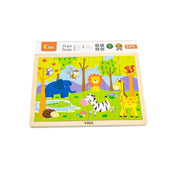 Puzzle din lemn - Animale safari, 24 piese, Viga