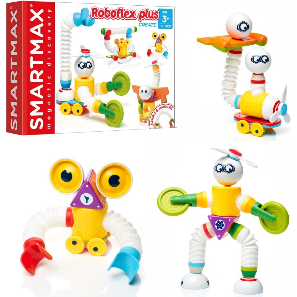 Set de construcție magnetic SmartMax Roboflex Plus 20 de piese pentru 3 ani