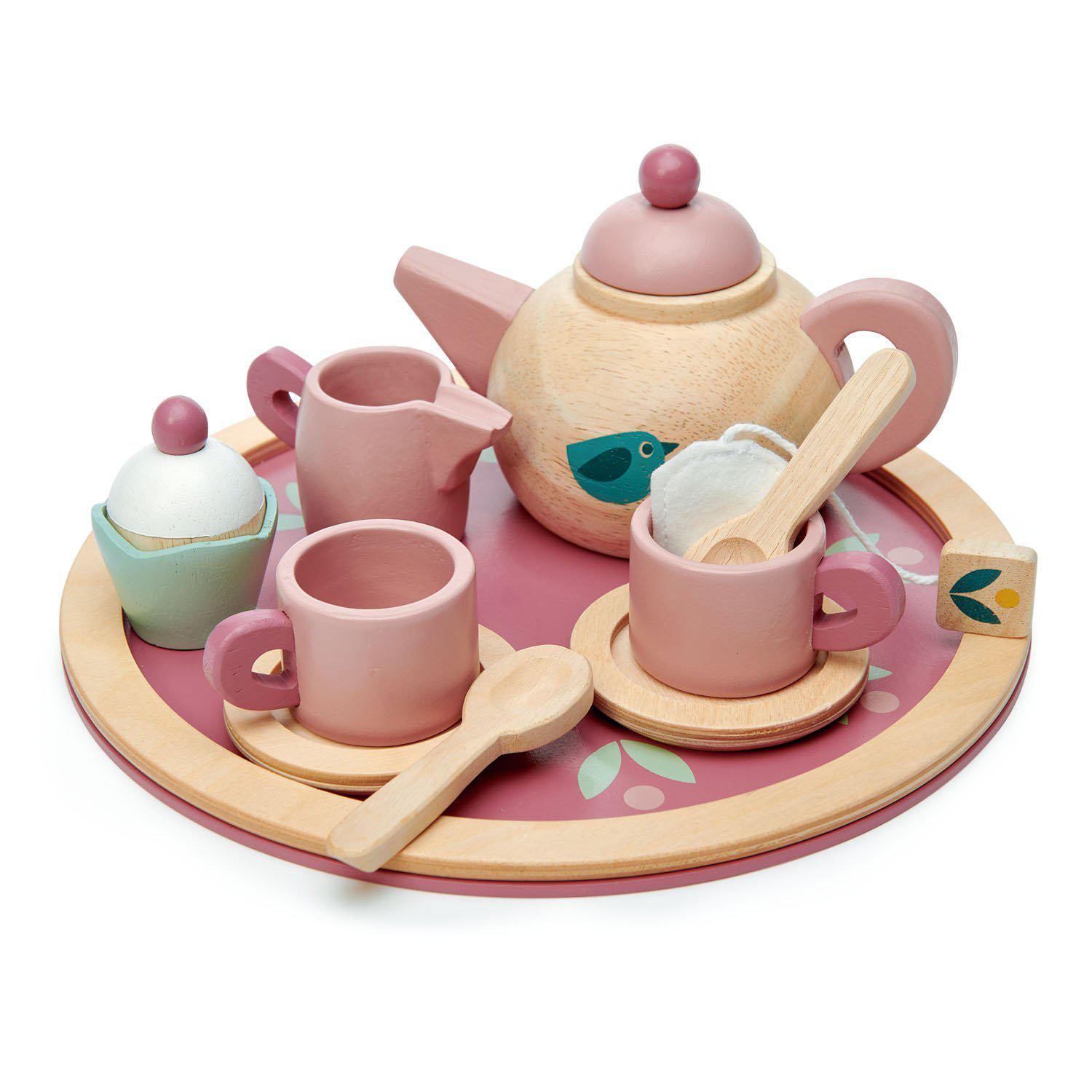 Set pentru servit ceai, din lemn premium - Birdie Tea - 8 piese - Tender Leaf Toys-Tender Leaf Toys-2-Jocozaur