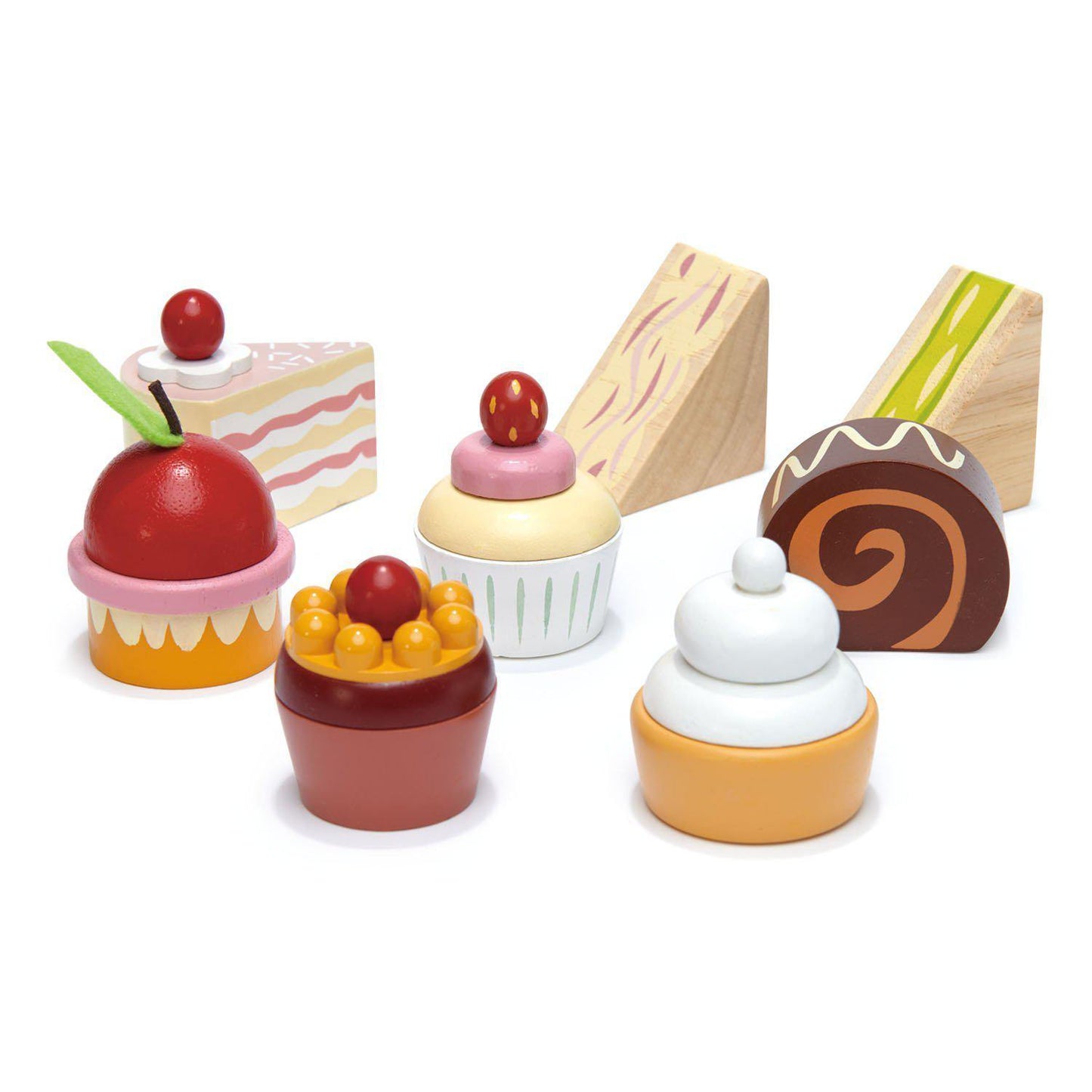 Stand pentru prăjituri , din lemn premium - Mini Chef Birdie Afternoon Tea - 9 piese - Tender Leaf Toys-Tender Leaf Toys-1-Jocozaur