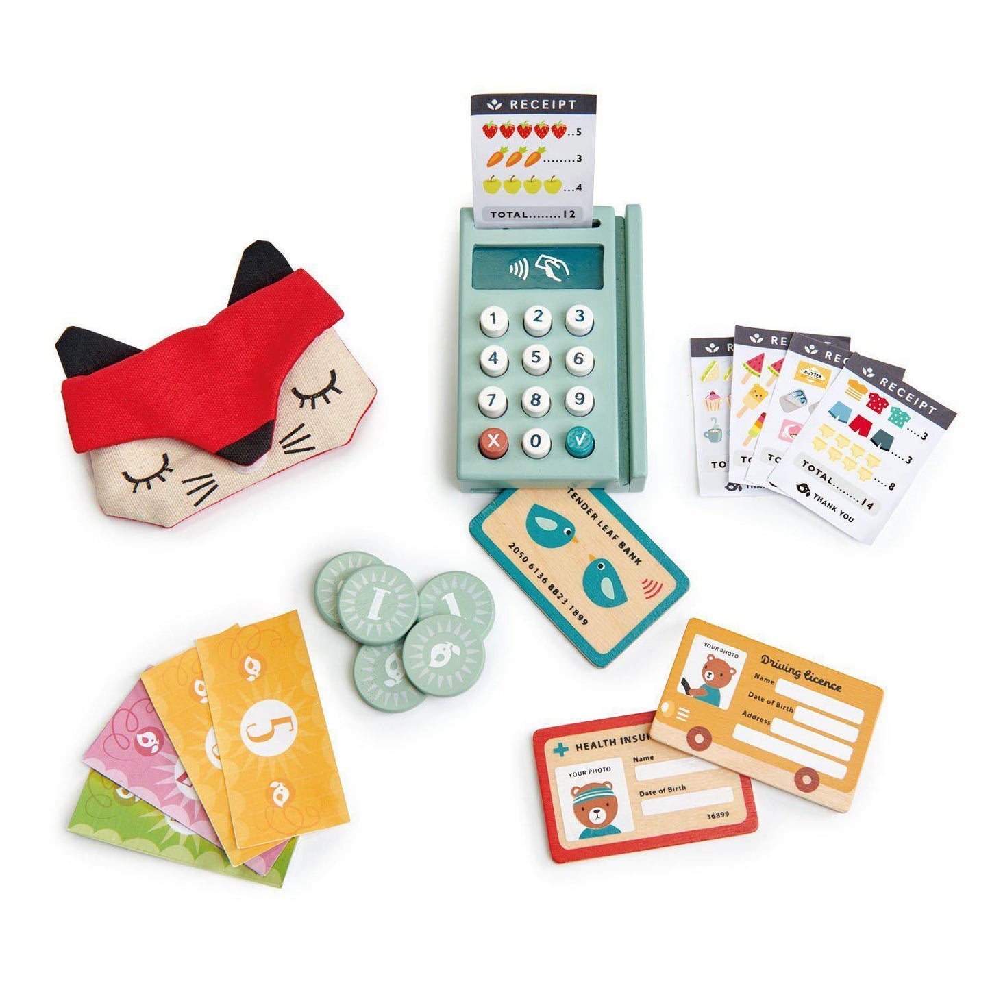 Terminal cititor de card , din lemn premium - Play Pay pack - 21 piese - Tender Leaf Toys-Tender Leaf Toys-1-Jocozaur