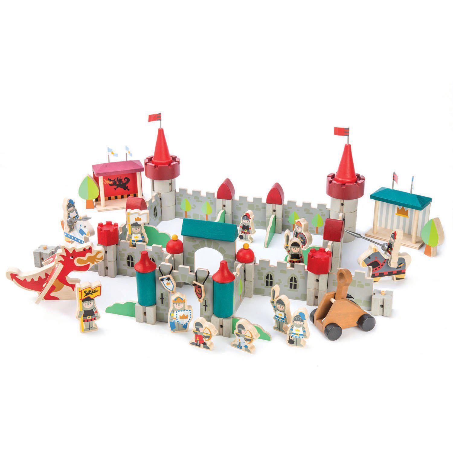 Castel regesc, din lemn premum - Royal Castle - 100 piese - Tender Leaf Toys-Tender Leaf Toys-6-Jocozaur