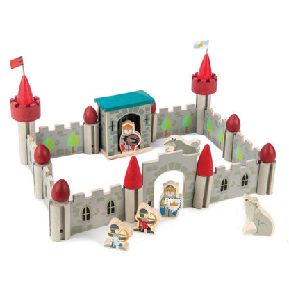 Castelul lupilor, din lemn premium -Wolf Castle - 40 piese -Tender Leaf Toys-Tender Leaf Toys-2-Jocozaur