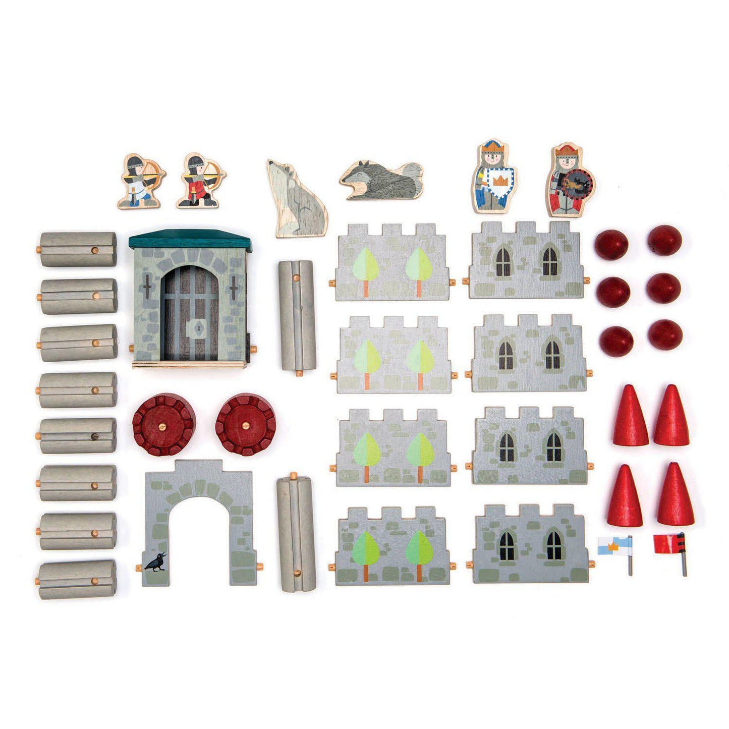 Castelul lupilor, din lemn premium -Wolf Castle - 40 piese -Tender Leaf Toys-Tender Leaf Toys-3-Jocozaur