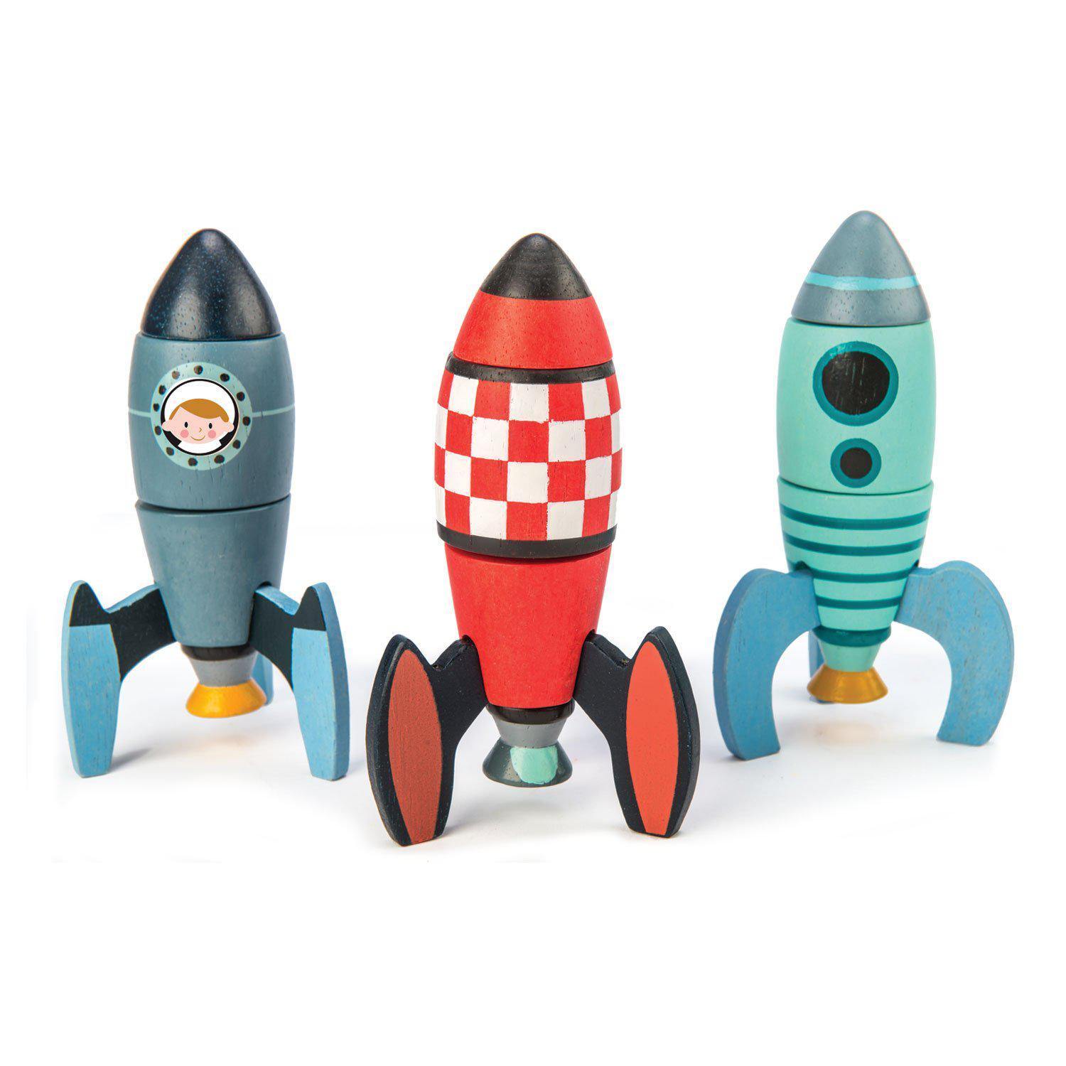 Joc de construit rachetă, din lemn premium - Rocket Construction - 18 piese - Tender Leaf Toys-Tender Leaf Toys-3-Jocozaur