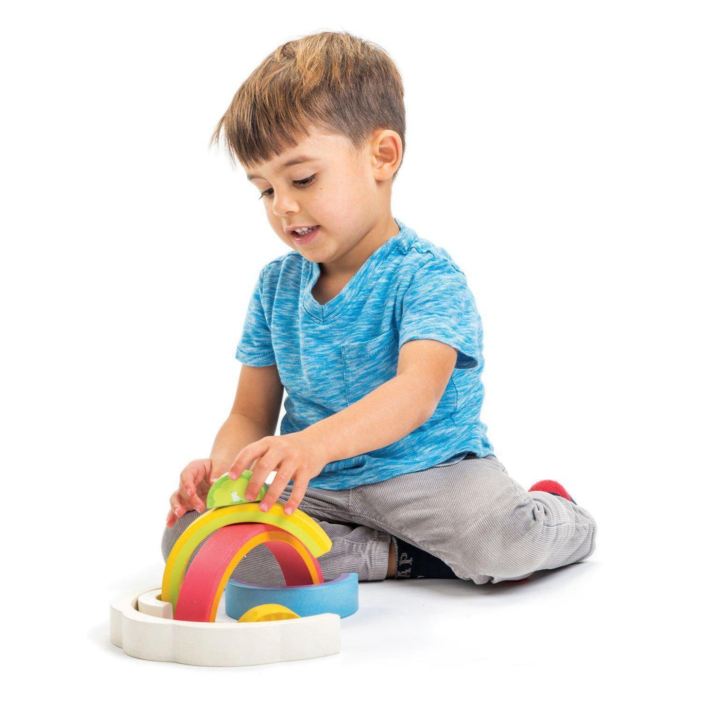 Tunelul curcubeu, din lemn premium - Rainbow Tunnel - 7 piese - Tender Leaf Toys-Tender Leaf Toys-3-Jocozaur