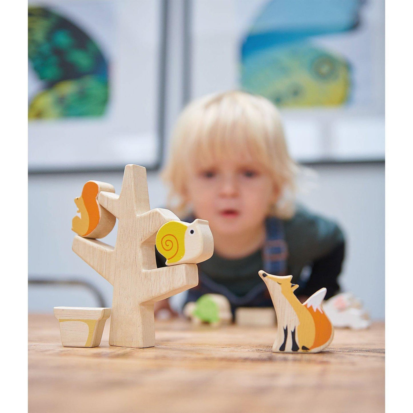 Animăluțe în copac, din lemn premium - Stacking Garden Friends - 16 piese - Tender Leaf Toys-Tender Leaf Toys-6-Jocozaur