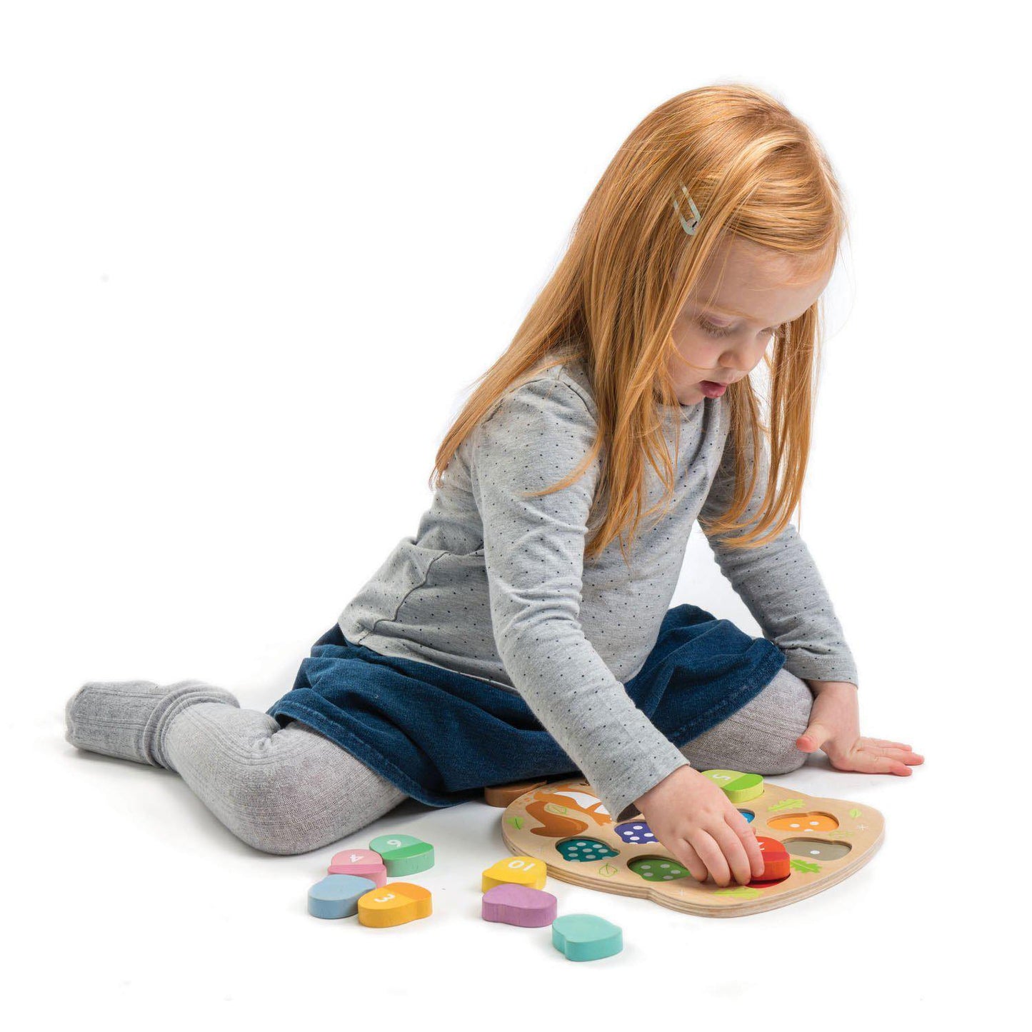 Puzzle educativ Numărăm ghinde, din lemn premium - How Many Acorns? - Tender Leaf Toys-Tender Leaf Toys-2-Jocozaur