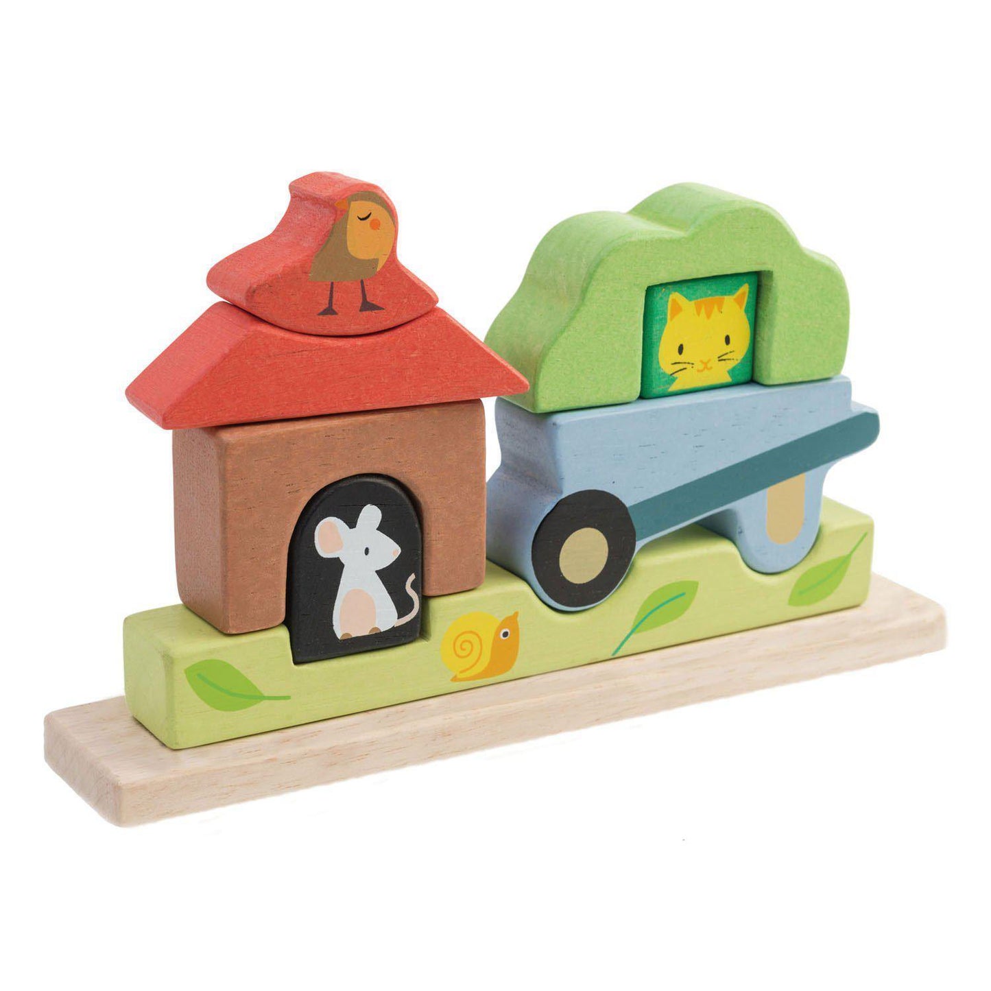 Puzzle magnetic Grădina, din lemn premium - Garden Magnetic Puzzle 3D - 9 piese - Tender Leaf Toys-Tender Leaf Toys-2-Jocozaur
