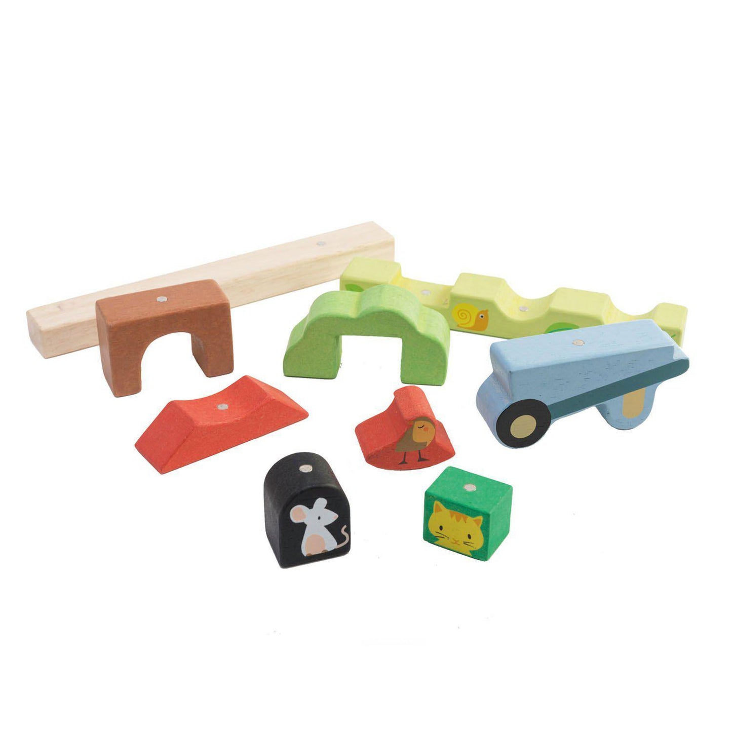 Puzzle magnetic Grădina, din lemn premium - Garden Magnetic Puzzle 3D - 9 piese - Tender Leaf Toys-Tender Leaf Toys-3-Jocozaur