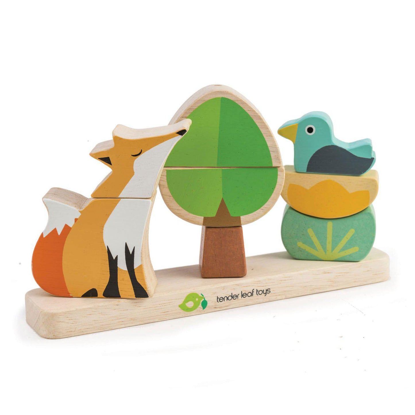 Puzzle educativ magnetic Vulpea în pădure, din lemn premium - Foxy Magnetic Stacker - 8 piese - Tender Leaf Toys-Tender Leaf Toys-2-Jocozaur