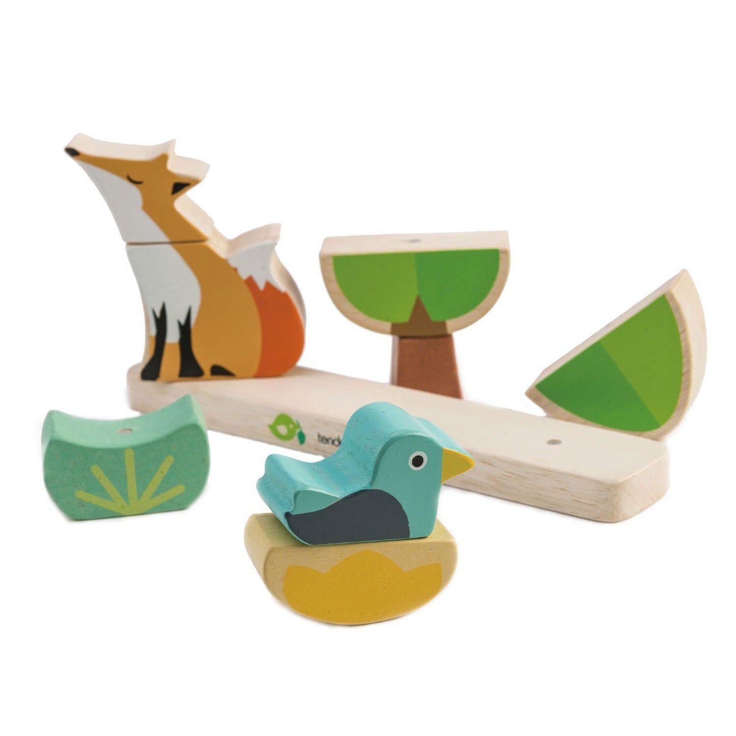 Puzzle educativ magnetic Vulpea în pădure, din lemn premium - Foxy Magnetic Stacker - 8 piese - Tender Leaf Toys-Tender Leaf Toys-3-Jocozaur