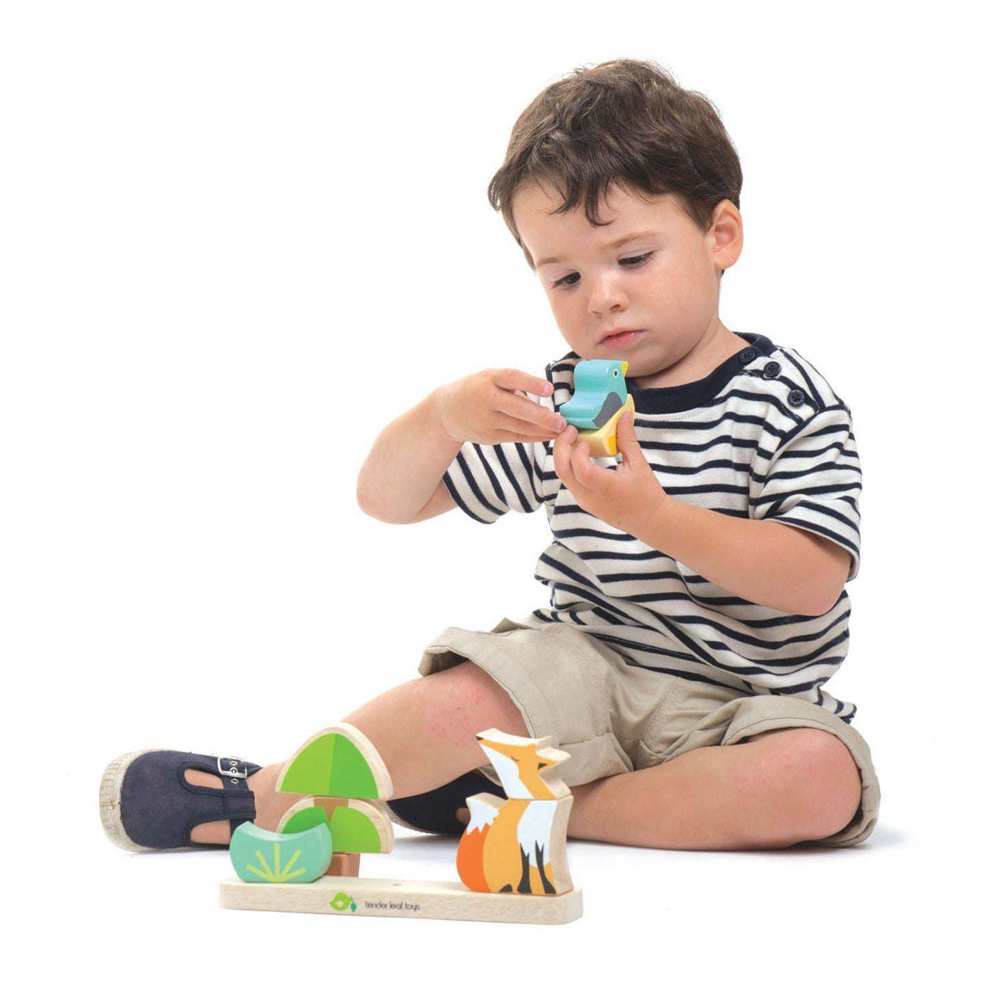 Puzzle educativ magnetic Vulpea în pădure, din lemn premium - Foxy Magnetic Stacker - 8 piese - Tender Leaf Toys-Tender Leaf Toys-4-Jocozaur